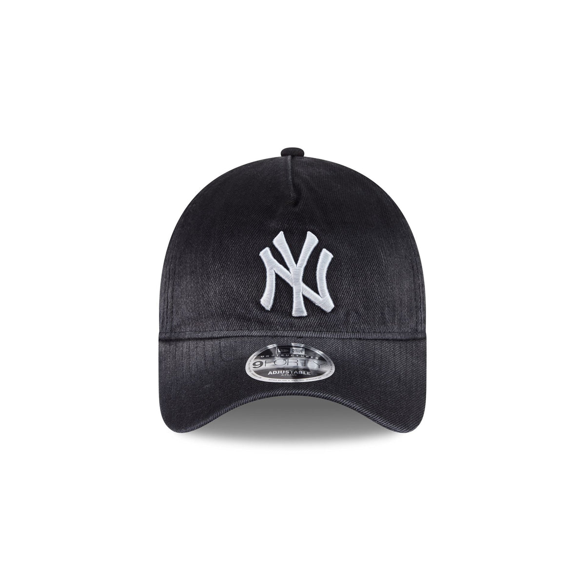 New York Yankees Washed Black Denim 9FORTY A-Frame Unstructured Snapback Hat