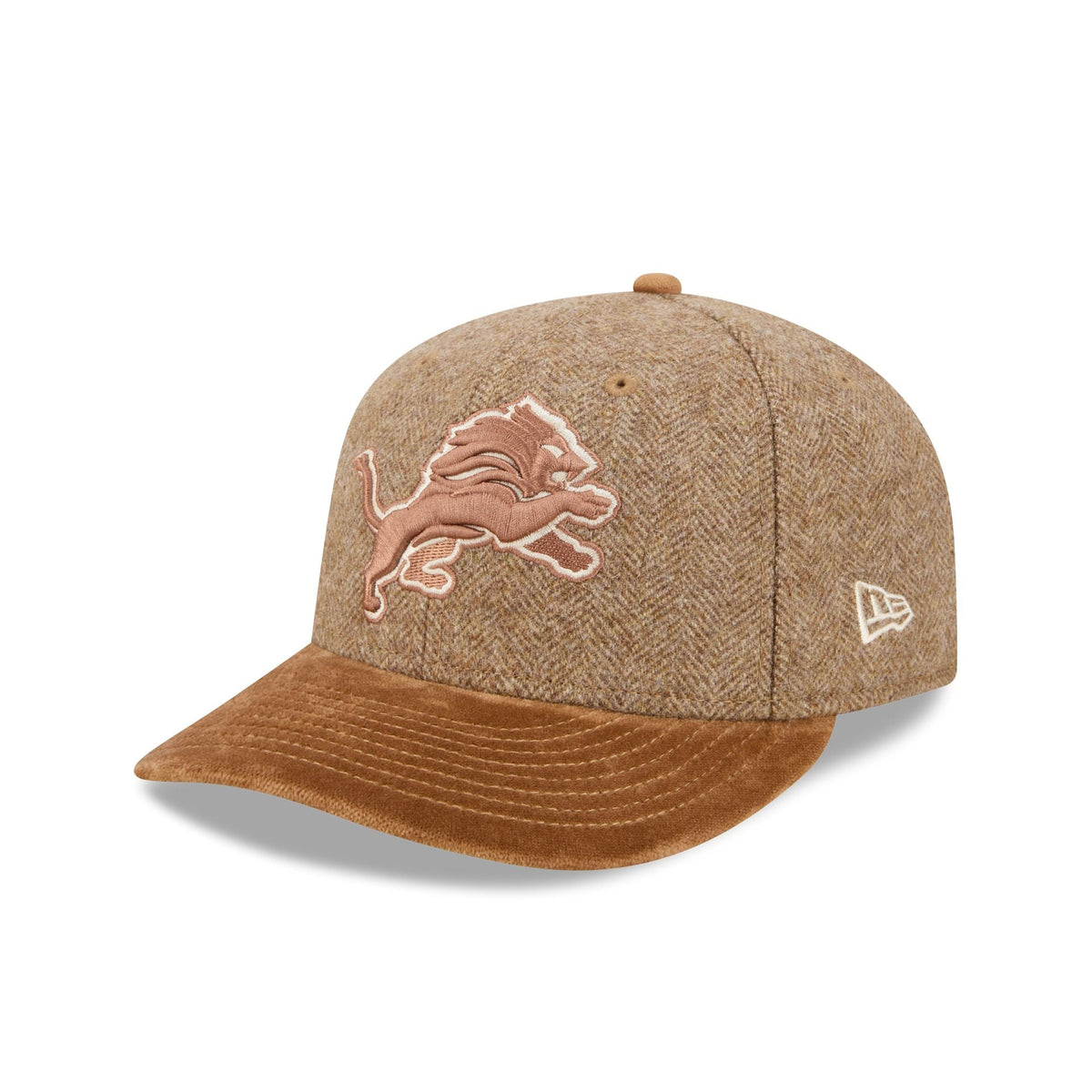 Detroit Lions Moon Brisbane Moss Brown Visor 59FIFTY Fitted Hat