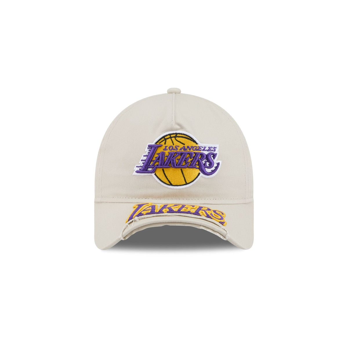 Los Angeles Lakers Stone 9FORTY A-Frame Unstructured Cut-Off Visor Snapback Hat
