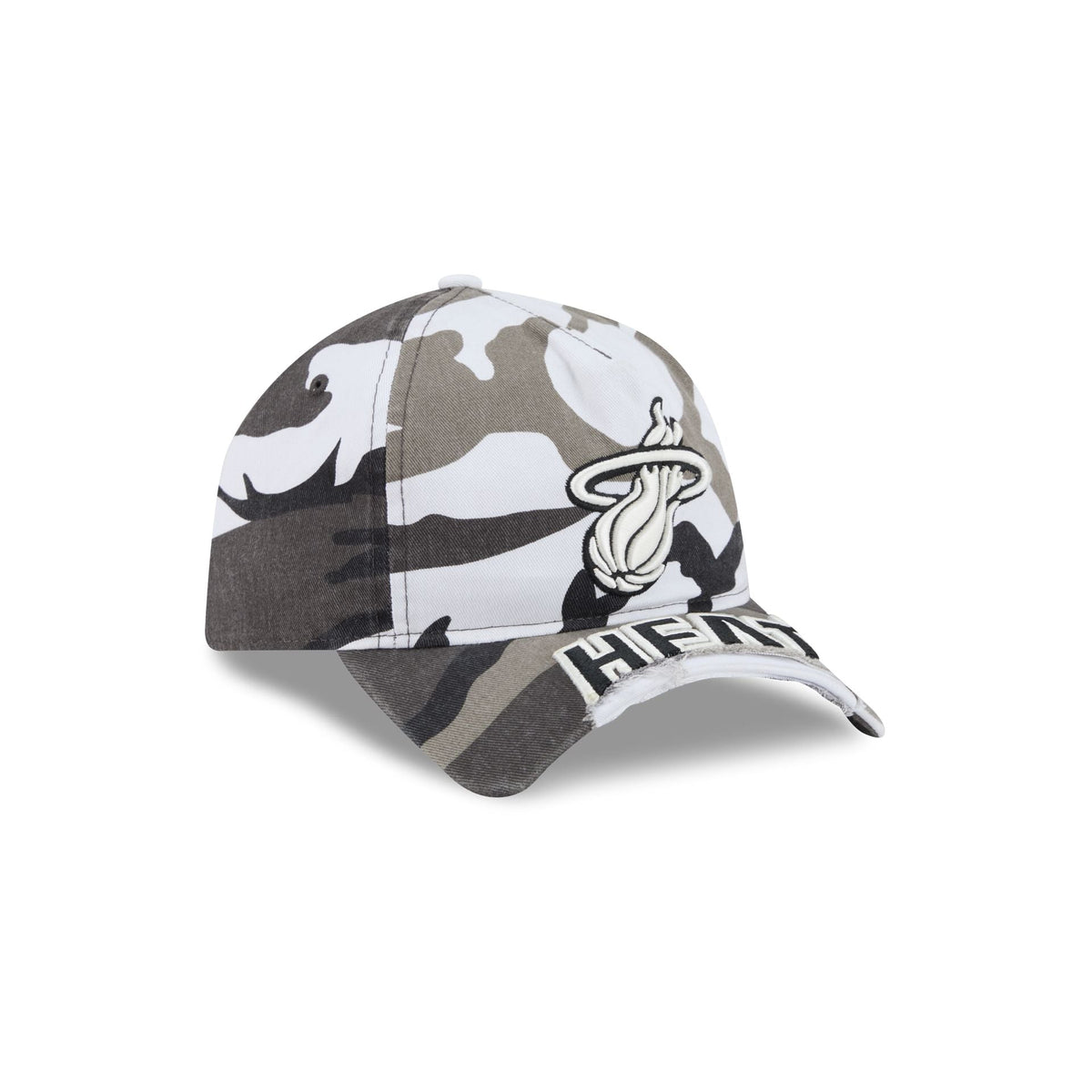 Miami Heat Washed Camo 9FORTY A-Frame Unstructured Cut-Off Visor Snapback Hat
