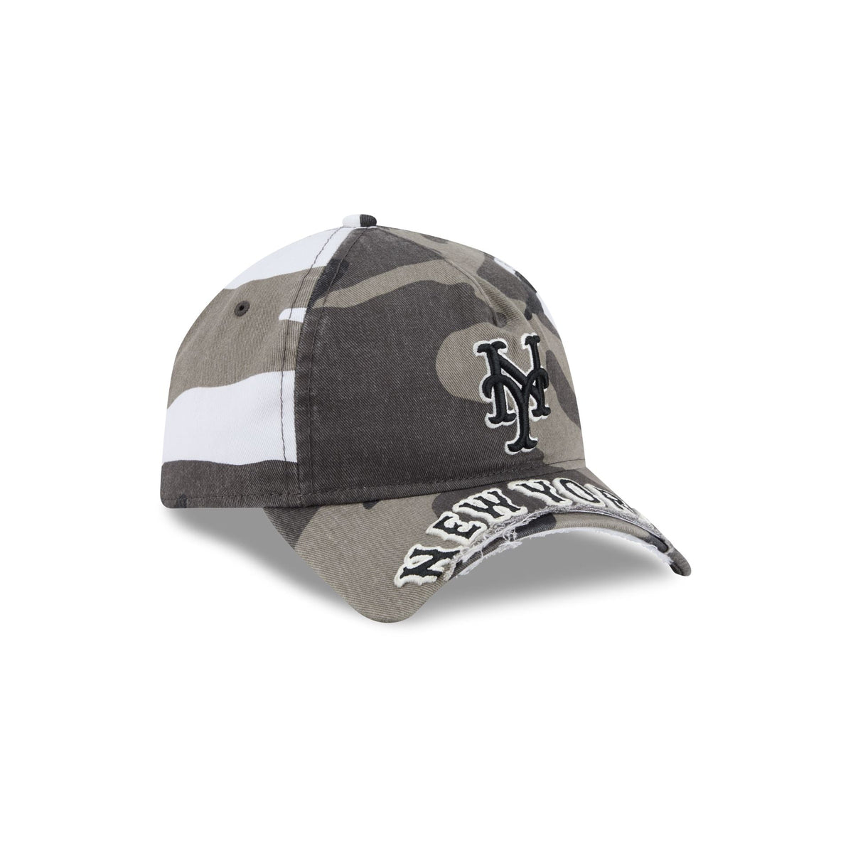 New York Mets Washed Camo 9FORTY A-Frame Unstructured Cut-Off Visor Snapback Hat