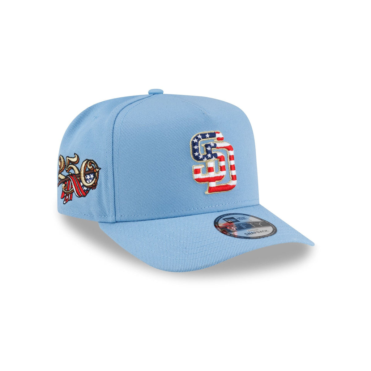 San Diego Padres Red. White & Blue 9FIFTY A-Frame Snapback Hat