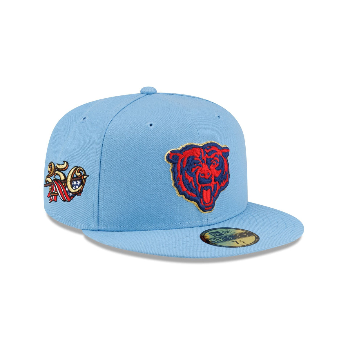 Chicago Bears Red. White & Blue 59FIFTY Fitted Hat
