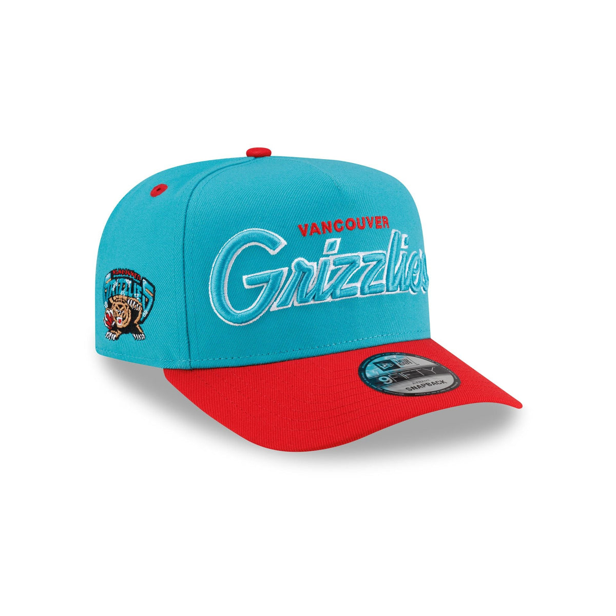 Vancouver Grizzlies Hardwood Classics 90s Script 9FIFTY A-Frame Snapback Hat