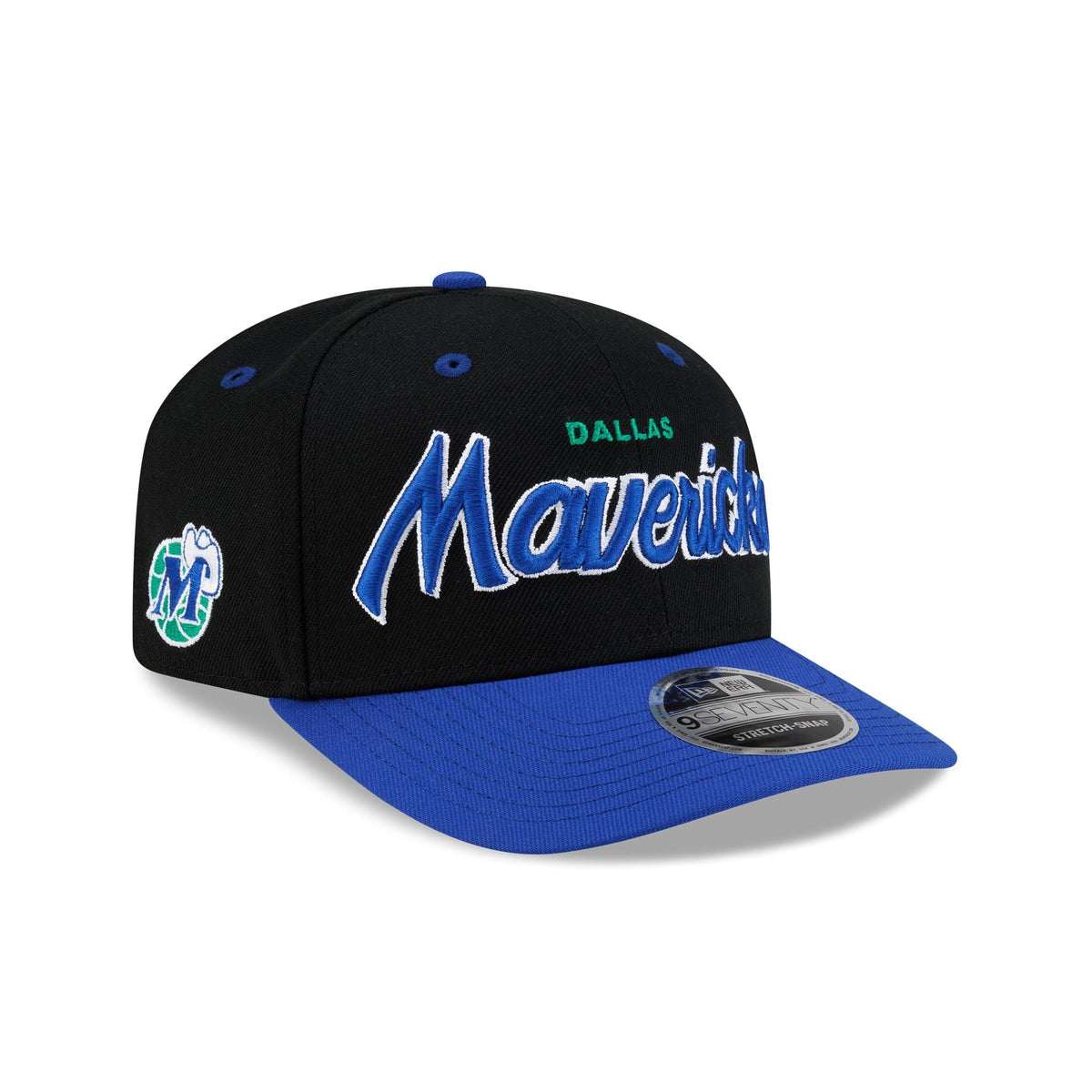 Dallas Mavericks Hardwood Classics 90s Script 9SEVENTY Stretch-Snap Hat