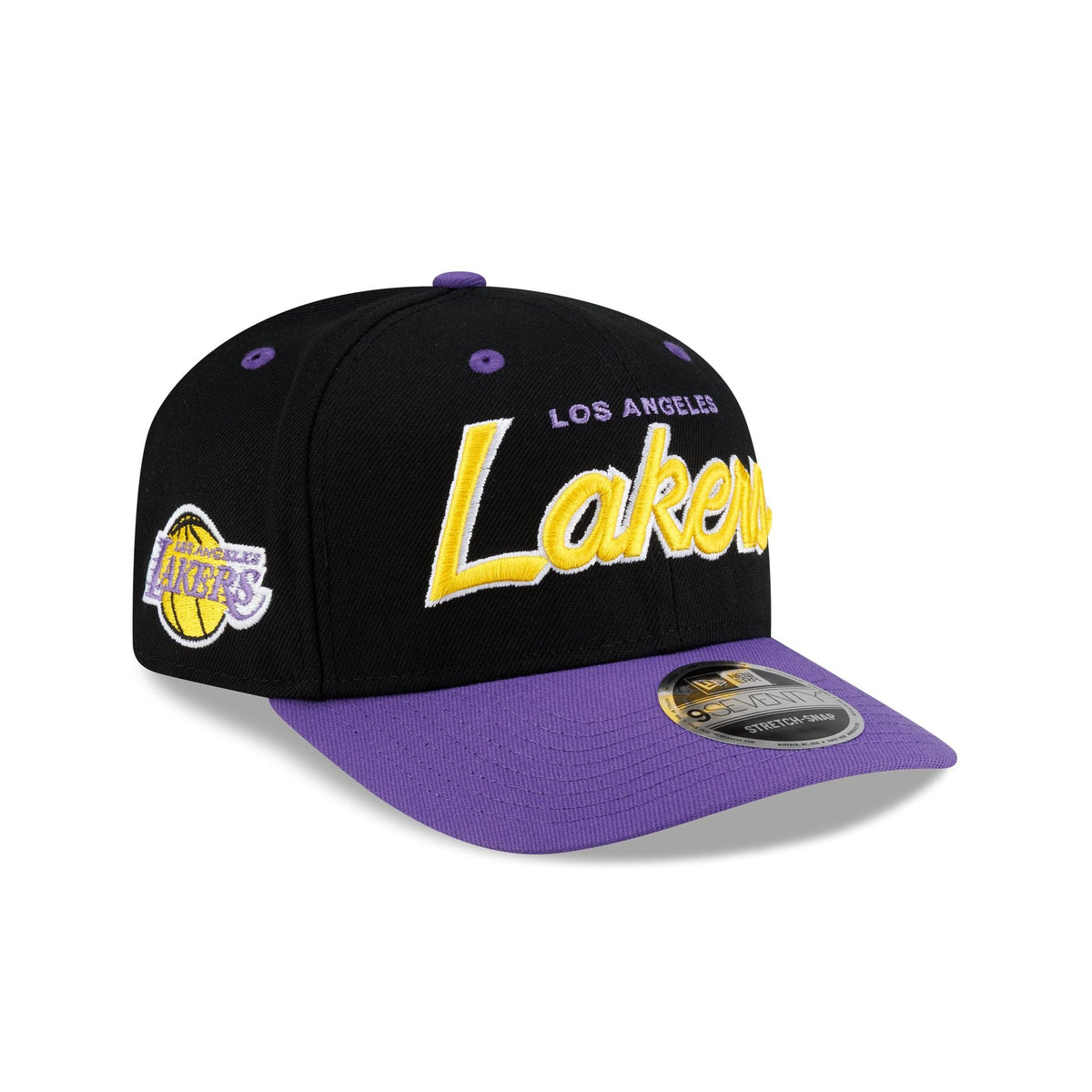 Los Angeles Lakers Hardwood Classics 90s Script 9SEVENTY Stretch-Snap Hat