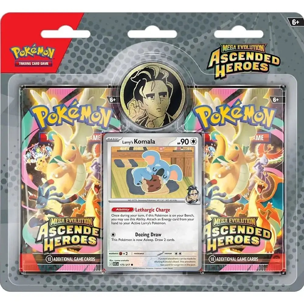 🔥2026 Christmas Gift🎄: Mega Evolution - Ascended Heroes 2-Pack Blister (Larry's Komala)