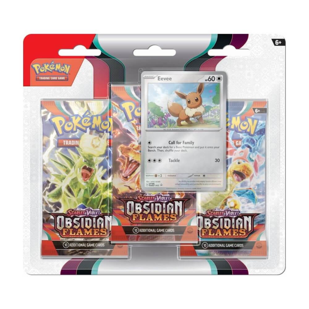 🔥2026 Christmas Gift🎄: Scarlet & Violet - Obsidian Flames Three-Booster Pack Blister (Eevee)